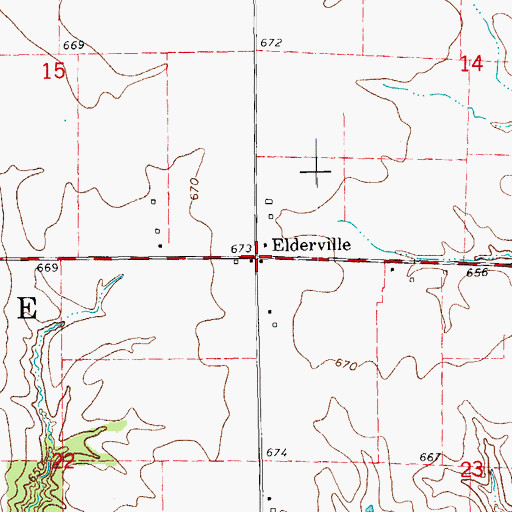 Topographic Map of Elderville, IL