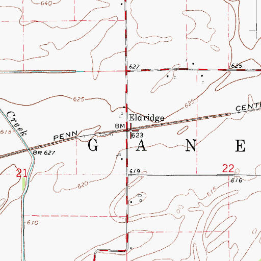 Topographic Map of Eldridge, IL