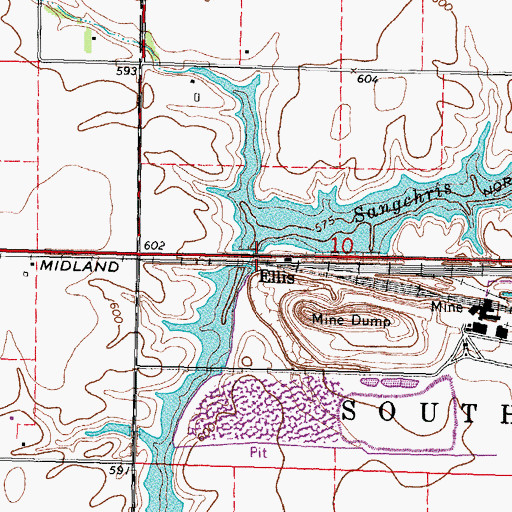 Topographic Map of Ellis, IL
