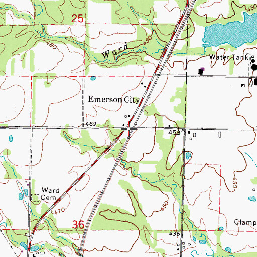 Topographic Map of Emerson City, IL