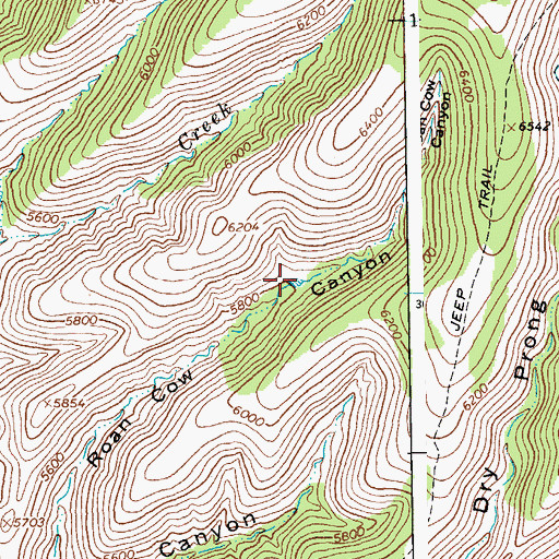 Topographic Map of Roan Cow Tank, AZ