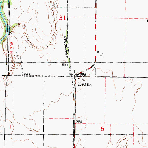 Topographic Map of Evans, IL