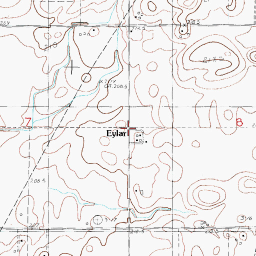 Topographic Map of Eylar, IL