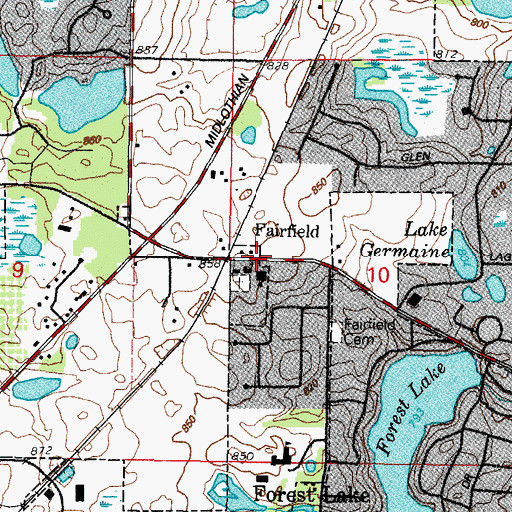Topographic Map of Fairfield, IL