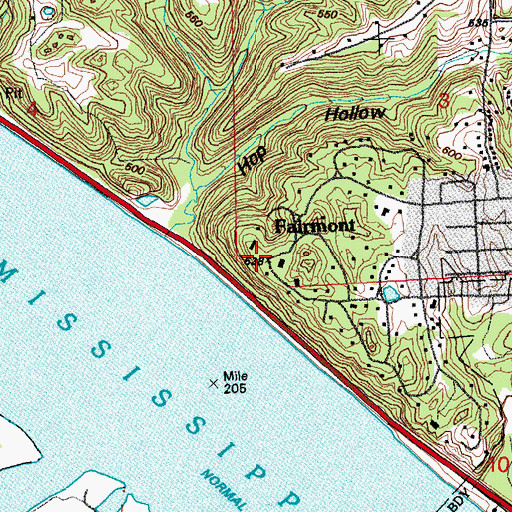 Topographic Map of Fairmont, IL