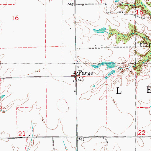 Topographic Map of Fargo, IL