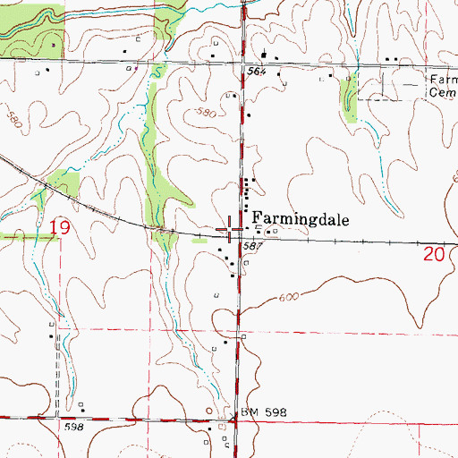 Topographic Map of Farmingdale, IL