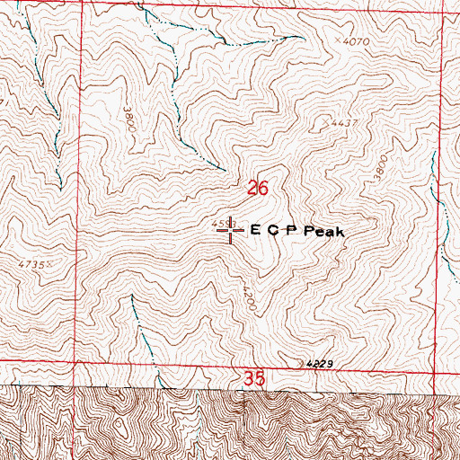 Topographic Map of E C P Peak, AZ