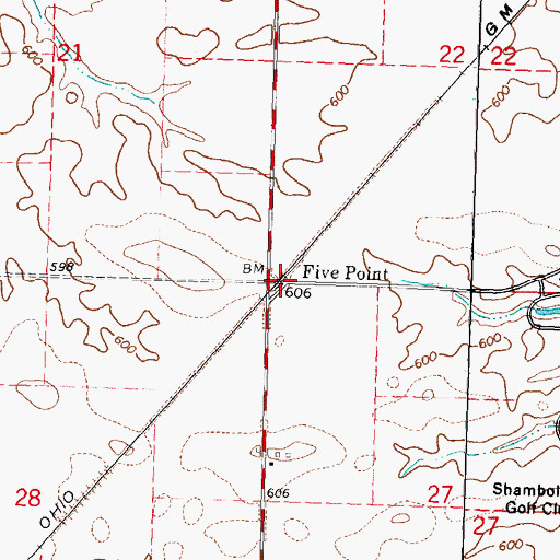 Topographic Map of Hill Top, IL