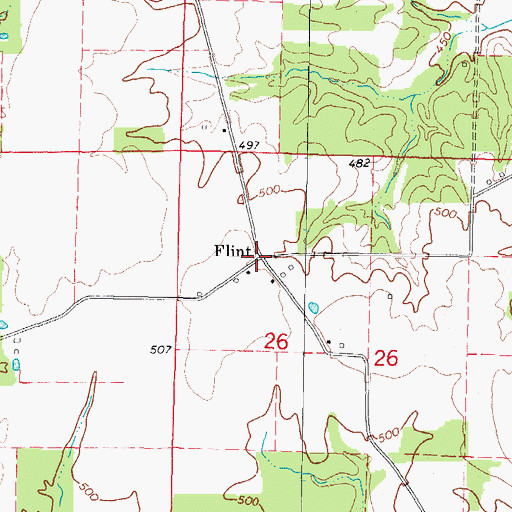 Topographic Map of Flint, IL