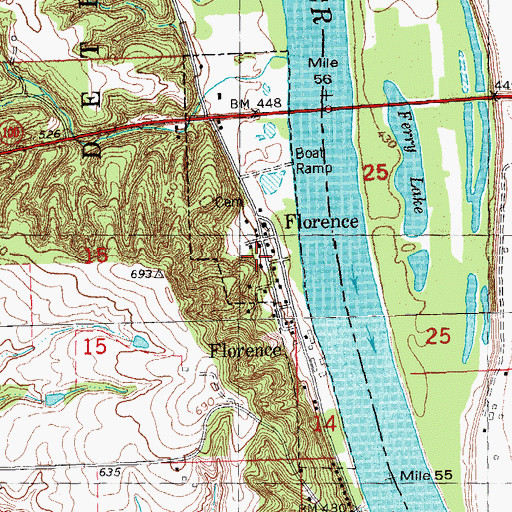 Topographic Map of Florence, IL