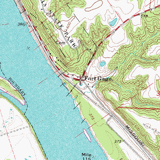 Topographic Map of Fort Gage, IL