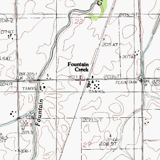 Topographic Map of Fountain Creek, IL