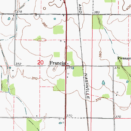 Topographic Map of Francis, IL