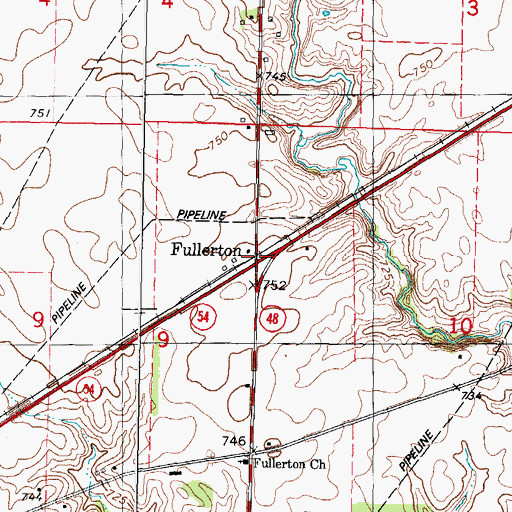 Topographic Map of Fullerton, IL