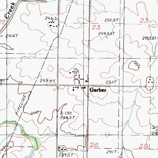 Topographic Map of Garber, IL