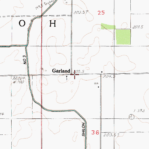 Topographic Map of Garland, IL