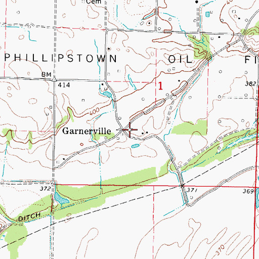 Topographic Map of Garnerville, IL