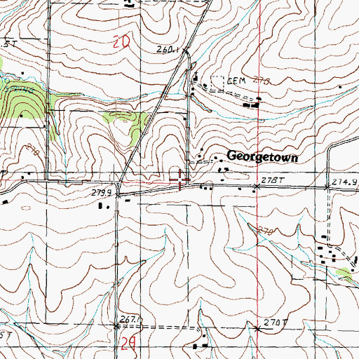 Topographic Map of Georgetown, IL