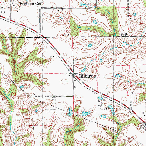 Topographic Map of Gilbirds, IL