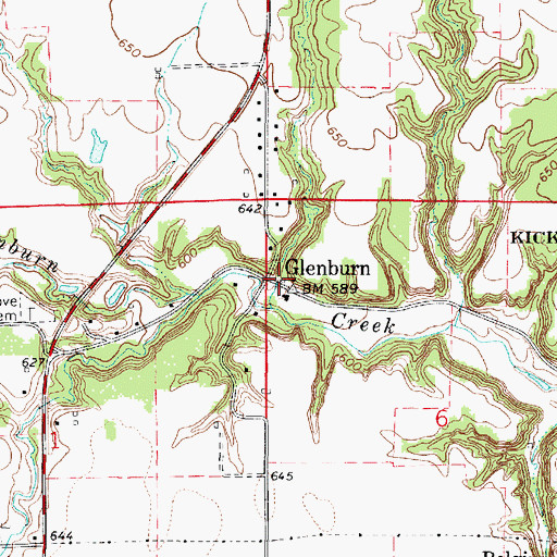 Topographic Map of Glenburn, IL