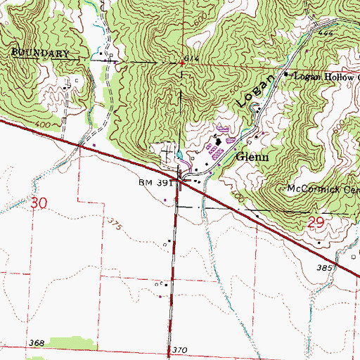 Topographic Map of Glenn, IL