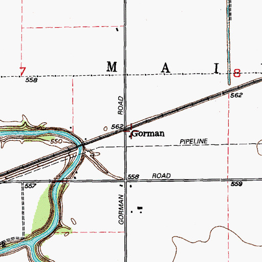 Topographic Map of Gorman, IL