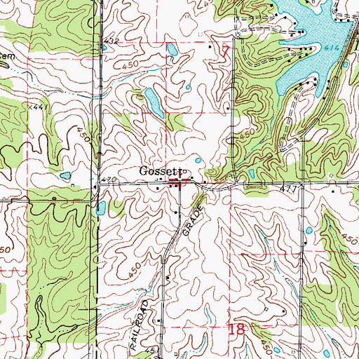 Topographic Map of Gossett, IL