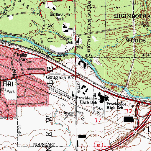 Topographic Map of Gougars, IL
