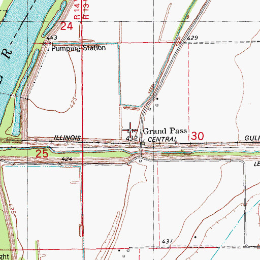 Topographic Map of Grand Pass, IL