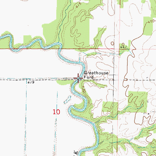 Topographic Map of Greathouse Ford, IL