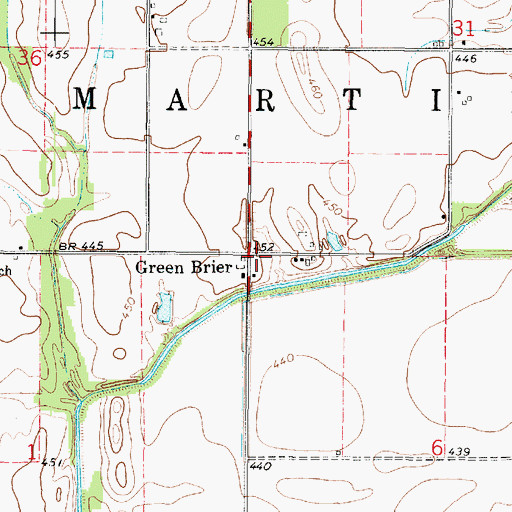 Topographic Map of Green Brier, IL