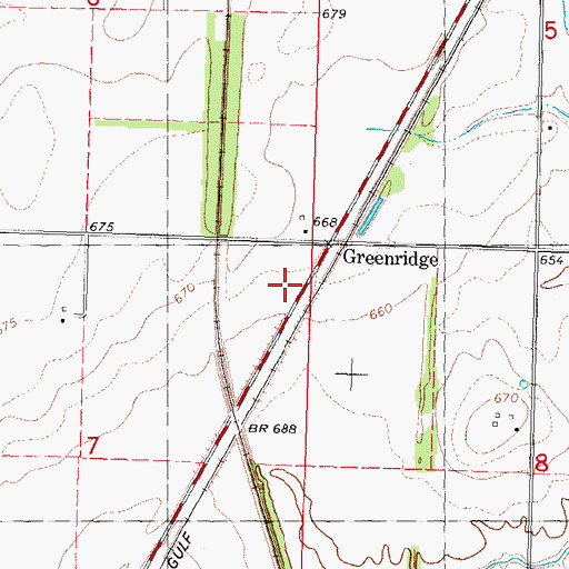 Topographic Map of Greenridge, IL