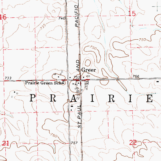 Topographic Map of Greer, IL