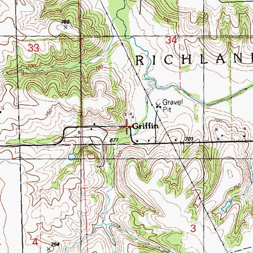 Topographic Map of Griffin, IL