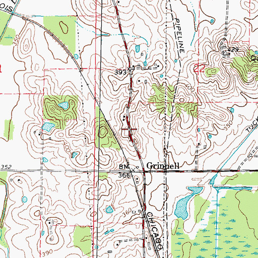 Topographic Map of Grinnell, IL