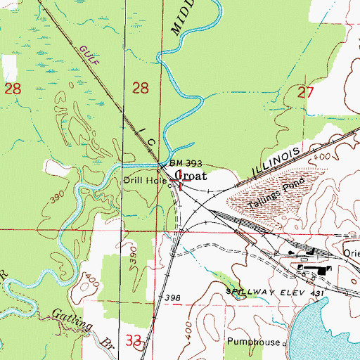 Topographic Map of Groat, IL