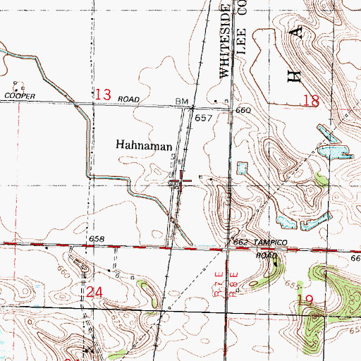 Topographic Map of Hahnaman, IL