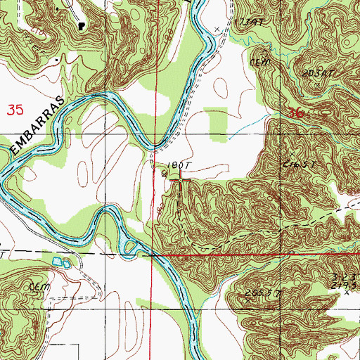 Topographic Map of Halls Ford, IL