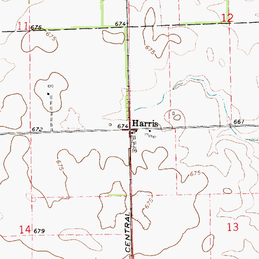 Topographic Map of Harris, IL