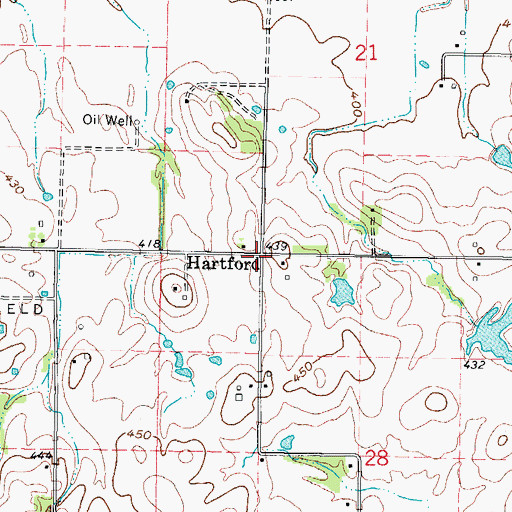 Topographic Map of Hartford, IL