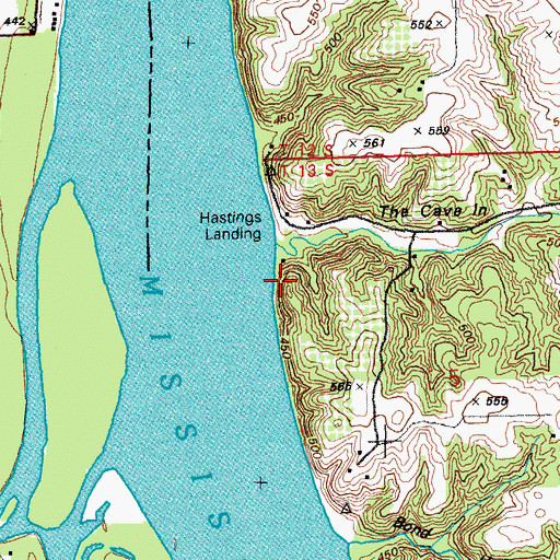 Topographic Map of Hastings Landing, IL