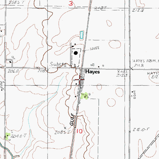 Topographic Map of Hayes, IL