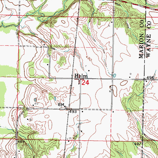 Topographic Map of Helm, IL