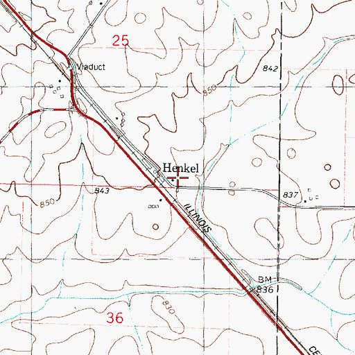 Topographic Map of Henkel, IL