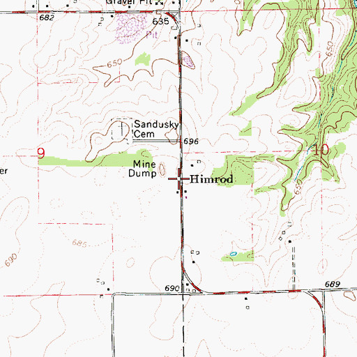 Topographic Map of Himrod, IL