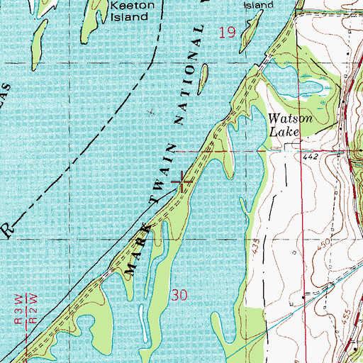 Topographic Map of Hogville Landing, IL