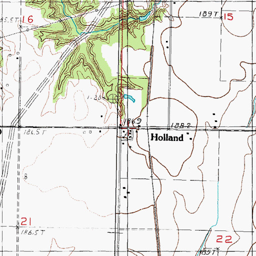 Topographic Map of Holland, IL