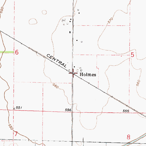 Topographic Map of Holmes, IL