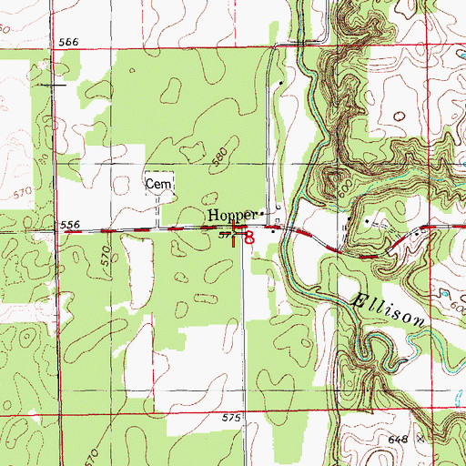 Topographic Map of Hopper, IL